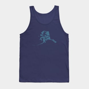 Alaska Distressed Fly Fishing State Map Tank Top